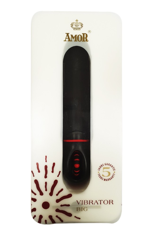 Стильный компактный вибратор AMOR BIG VIBRATOR REAL BIG Black (Приложение НЕ Функционирует!) - зображення 1