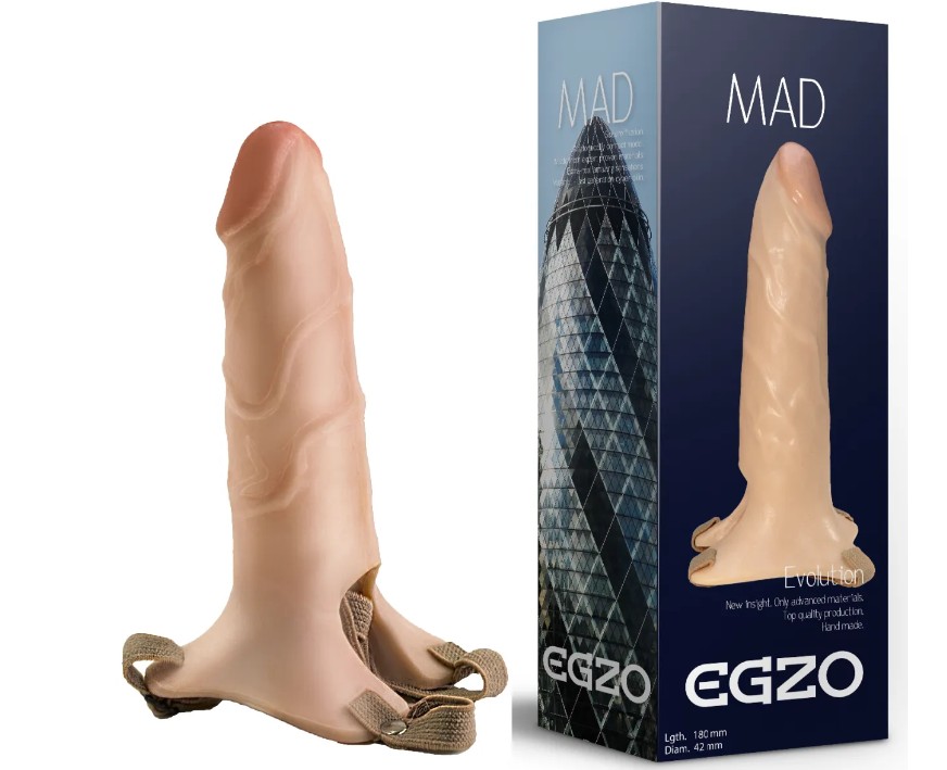 Фаллопротез поясной EGZO MAD FH07 ( 18 см х 4,2 см ) - зображення 1