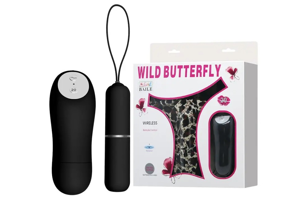Вибростимулятор клитора с пультом д/у и стрингами Wild Butterfly - зображення 1
