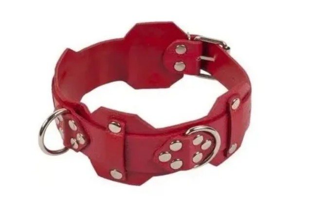Ошейник VIP Leather Collar, RED - зображення 1