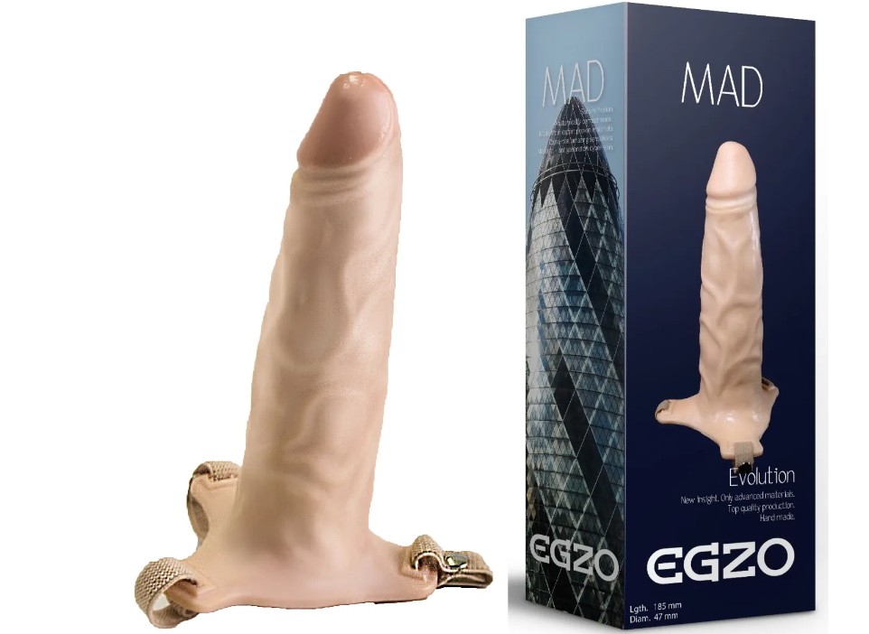 Фаллопротез поясной EGZO MAD FH02 ( 18,5 см х 4,7 см ) - зображення 1