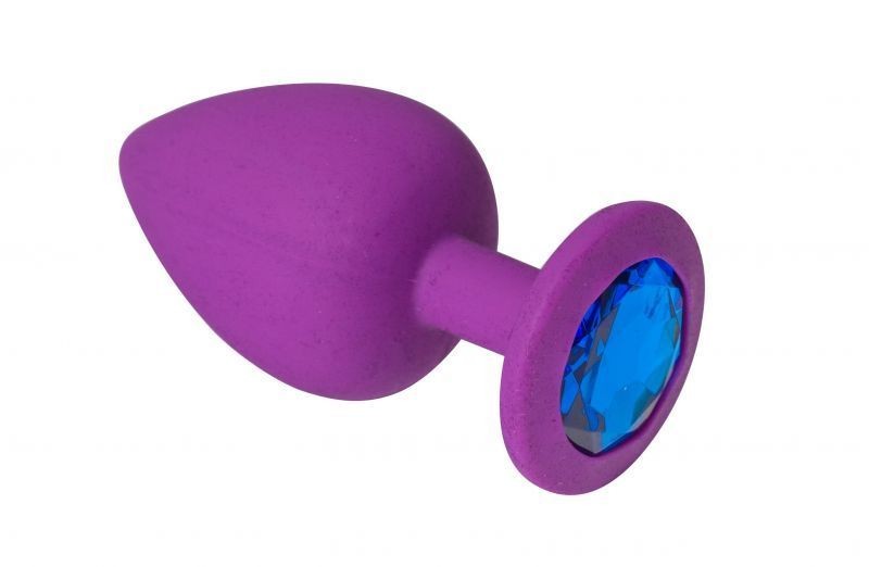 Силиконовая анальная пробка Purple Silicone Sapphire, M - зображення 1