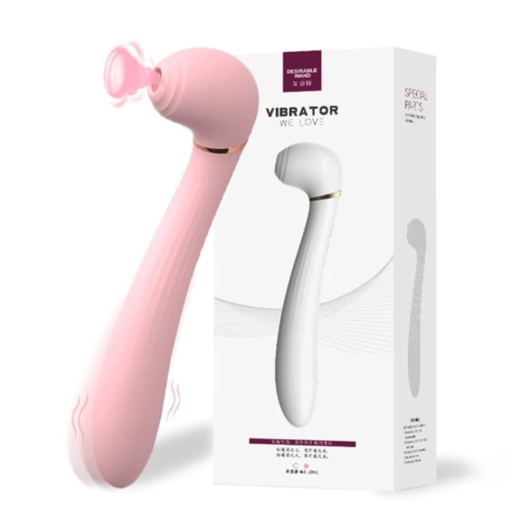 Вибромассажёр вакуум и вибрация "Desirable wand", 10 режимов, цвет розовый - зображення 1