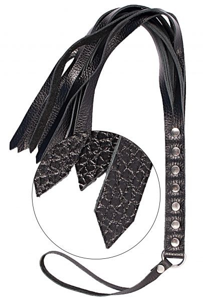 Флогер натуральная кожа Leather Floger, Black - зображення 1