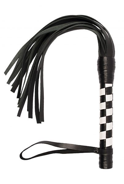 Флогер VIP Leather Flogger, B&W - зображення 1