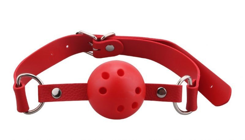Кляп Breathable ball gag plastic, Red - зображення 1