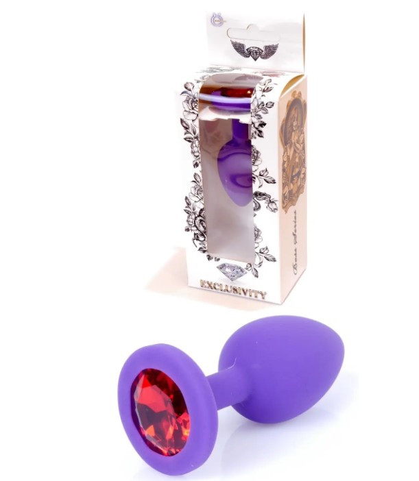 Силиконовая анальная пробка Boss Series - Jewellery Purple Silicon PLUG Small Red S - зображення 1