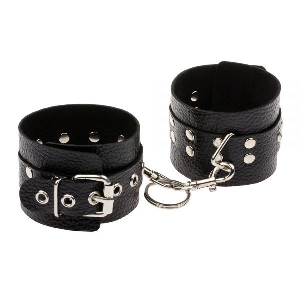 Наручники Leather Rastraints Hand Cuffs, Black - зображення 1