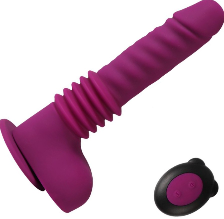 Вибратор на присоске Isaiah Thrusting Dildo фиолетовый 10 режимов вибрации - зображення 1