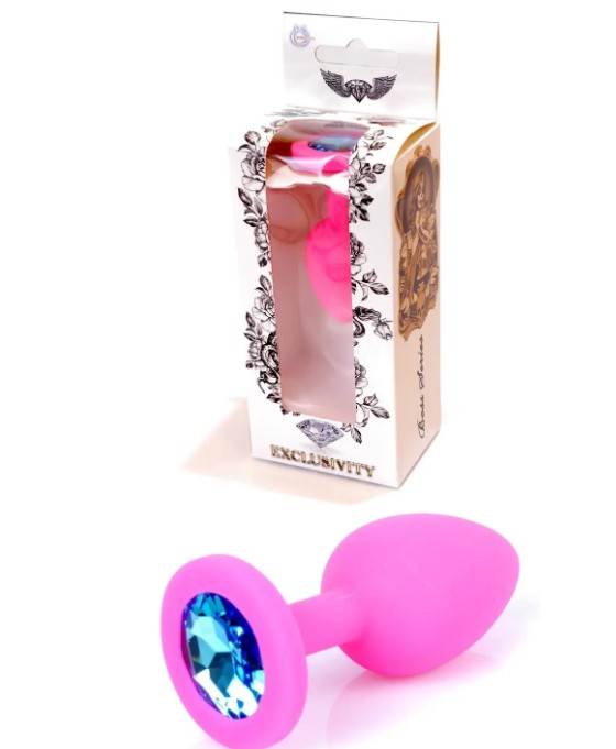 Силиконовая анальная пробка Boss Series - Jewellery Pink Silicon PLUG Small Light Blue S - зображення 1