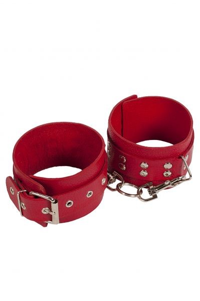 Оковы Leather Restraints Leg Cuffs, Red кожа - зображення 1