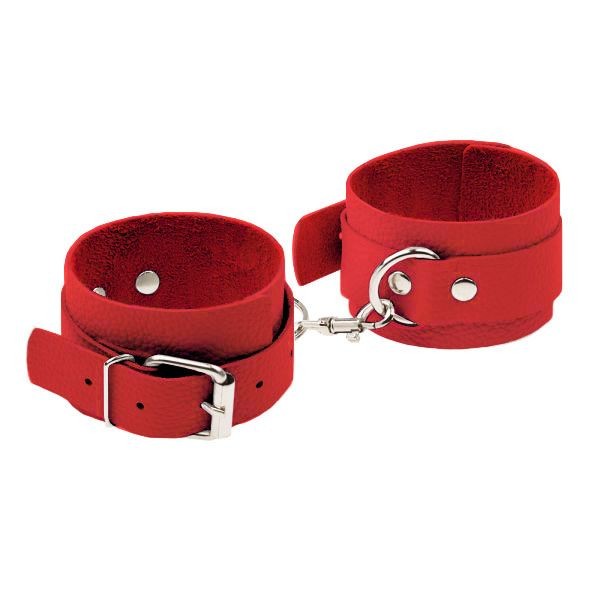 Наручники Leather Standart Hand Cuffs, Red, кожа - зображення 1
