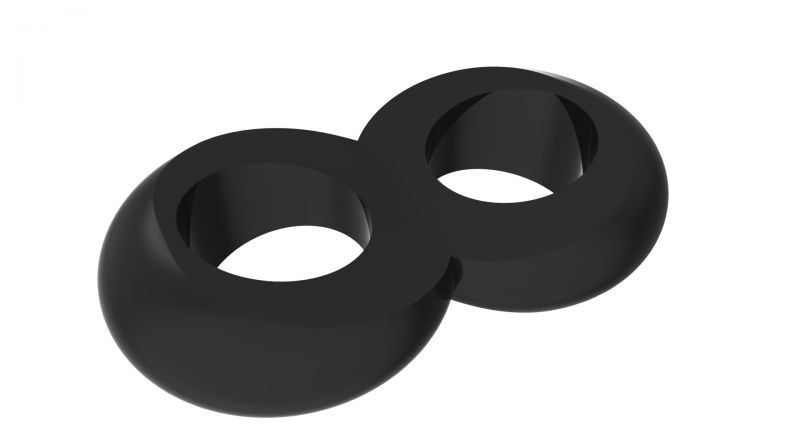 Эрекционное кольцо Duo Cock 8 Ball Ring, Black - зображення 1
