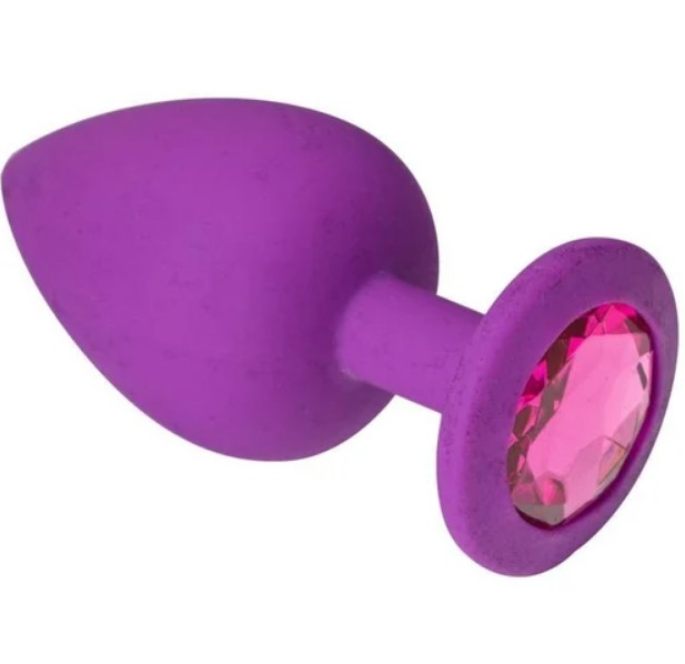 Анальная пробка, Purple Silicone Pink-Rhodolite, S - зображення 1