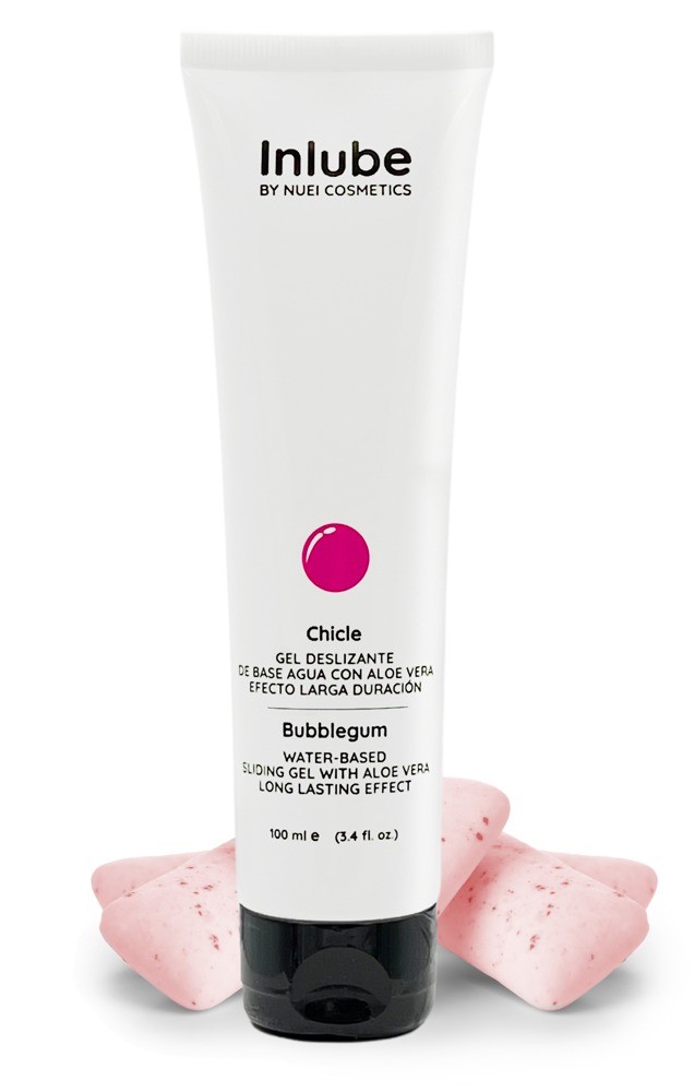 Лубрикант Inlube Water-Based Sliding-Gel Bubblegum NUEI с алоэ вера (веганская) 100мл - зображення 1