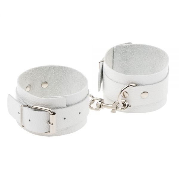 Оковы Leather Standart Leg Cuffs, White - зображення 1