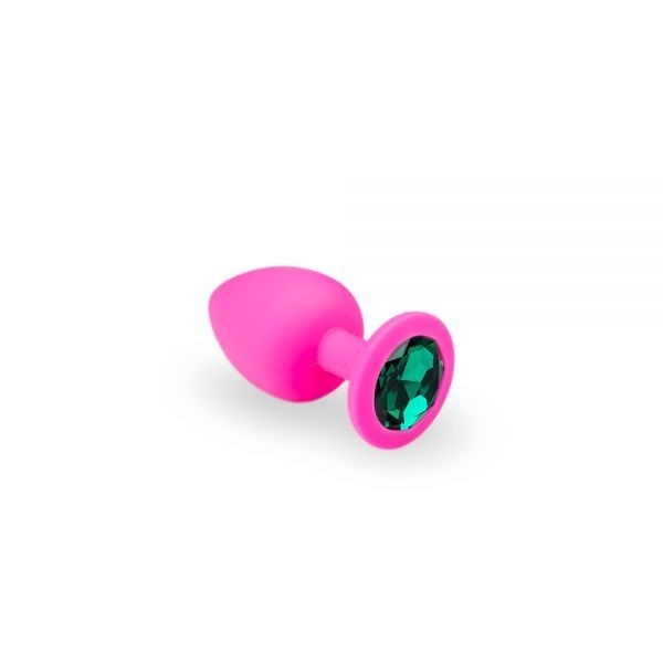 Малая розовая анальная пробка Pink Silicone Emerald, S - зображення 1