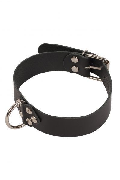Ошейник Leather Collar, Black кожа - зображення 1