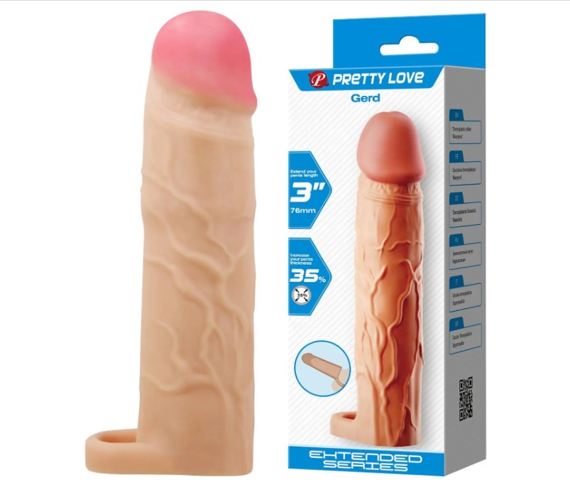 Насадка презерватив Pretty Love - Gerd 3"( 76 mm) Extended Series - зображення 1