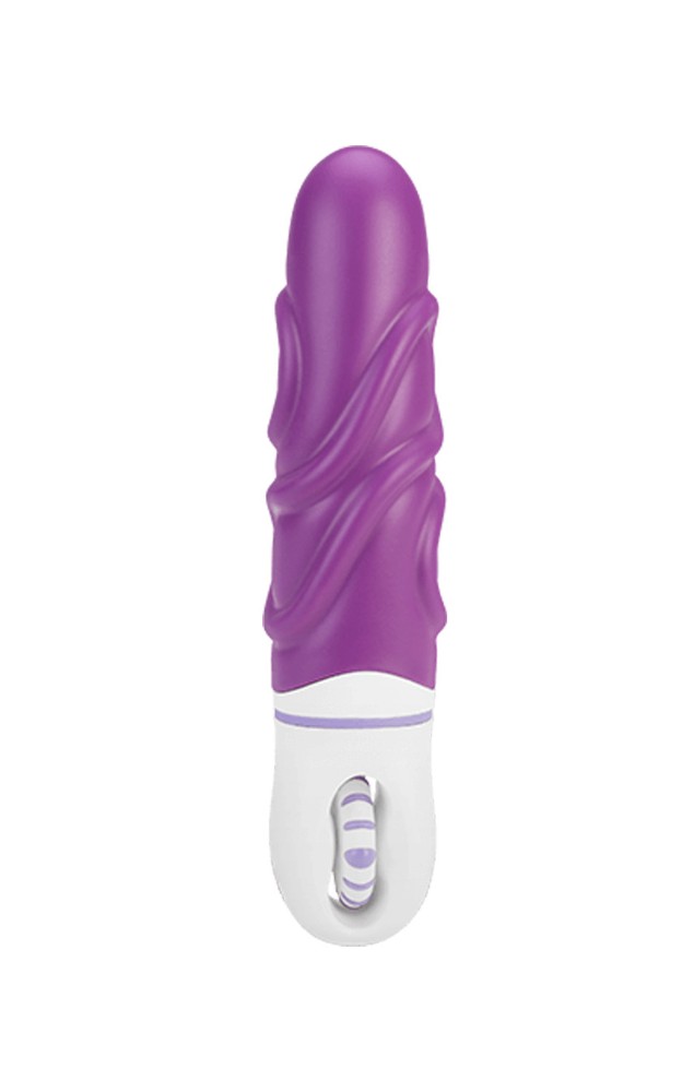 Роскошный вибратор с выпуклыми ребрышками для стимуляции AMOR BIG VIBRATOR BRUCE Violet (Приложение НЕ Функционирует!) - зображення 1