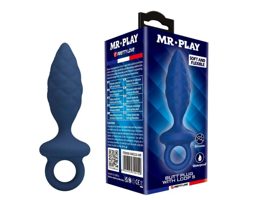 Анальная пробка MR.PLAY - Butt Plug with Loop Size S, BI-040216-MR - зображення 1