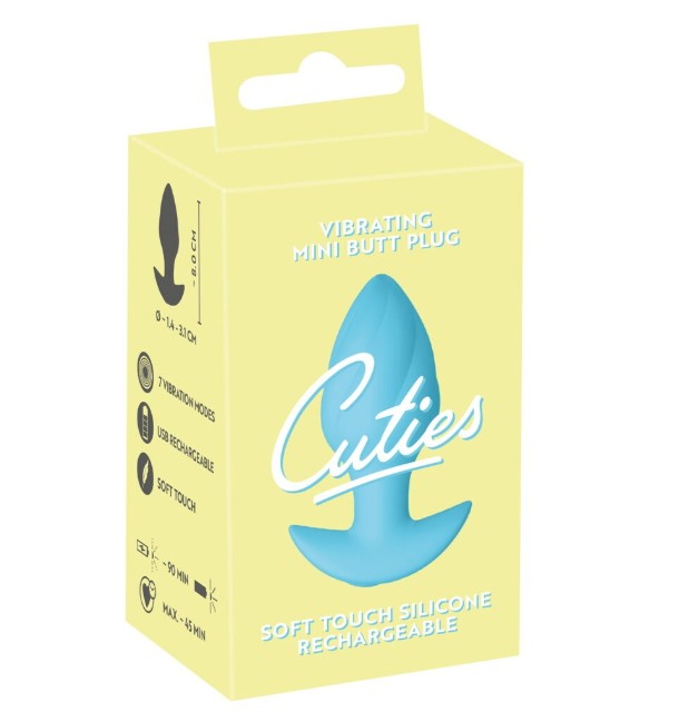 Анальная пробка с вибрацией Vibrating Mini Butt Plug Blue - зображення 1