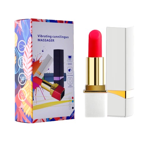 Вибратор помада "Lipstick", белый, 10 режимов вибрации - зображення 1