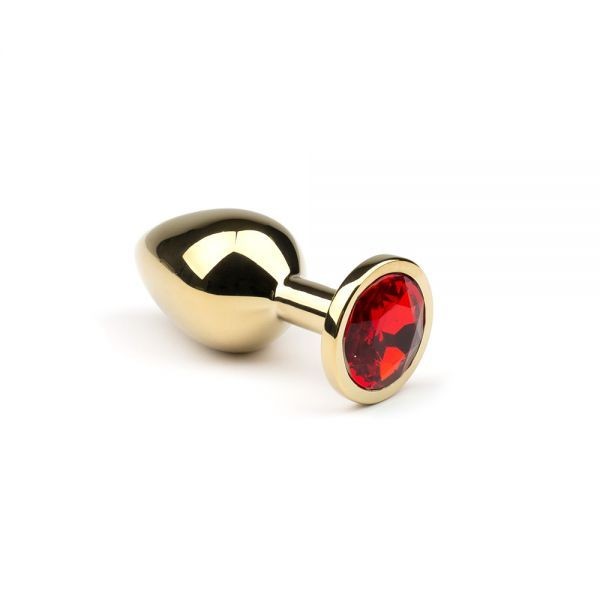Анальная пробка с камнем Gold Ruby, M - зображення 1