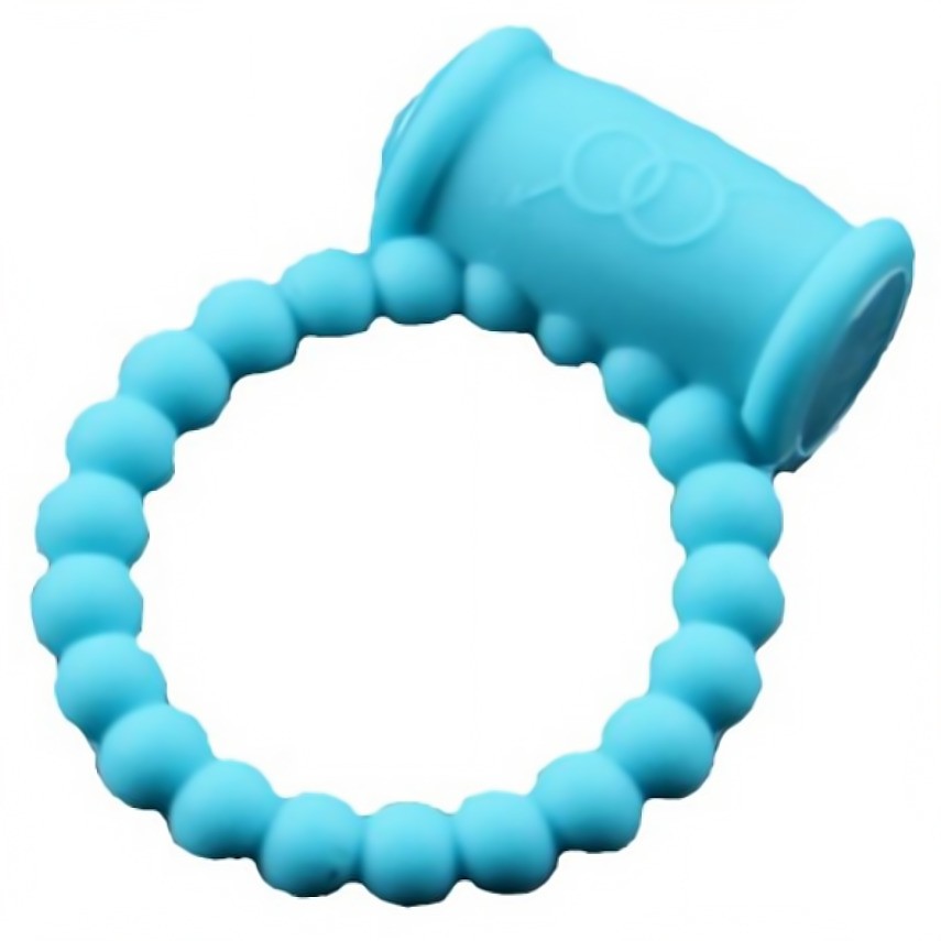 Эрекционное виброкольцо - Beads Ring голубой - зображення 1