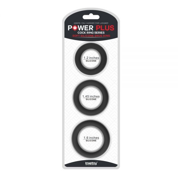 Набор из 3 шт эрекционных колец Power Plus Cock Ring Series без вибрации - зображення 1