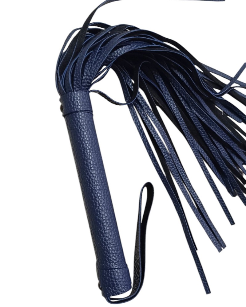 Классическая кожаная плеть с петлей на рукояти Premium Dark blue - зображення 1