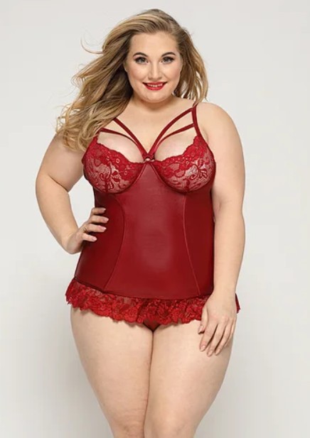 Корсет красный со стрингами Zoe XL/XXL - зображення 1