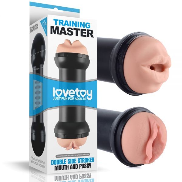 Мастурбатор вагина-ротик двойной мастурбатор Training Master Double Side Stroker Mouth and Pussy - зображення 1