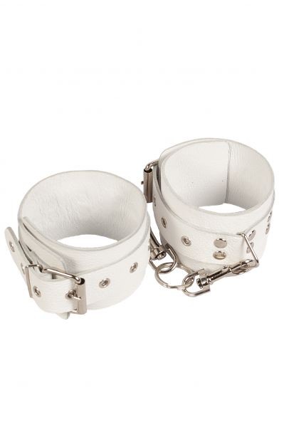 Оковы Leather Restraints Leg Cuffs, White - зображення 1