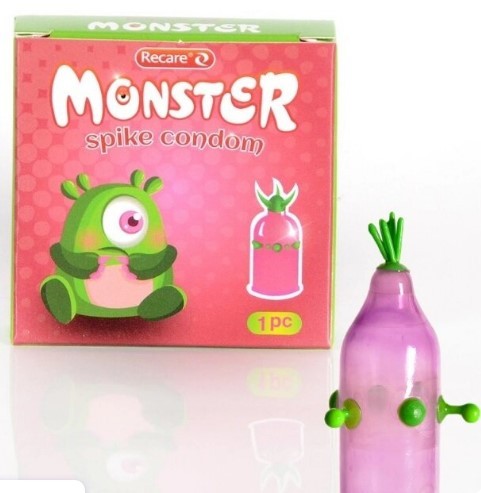 Презерватив Recare MONSTER Green+Pink Wink (1шт) - зображення 1