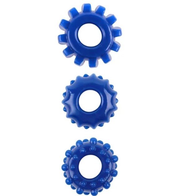 Набор эрекционных колец Gear Up Rings, Blue - зображення 1
