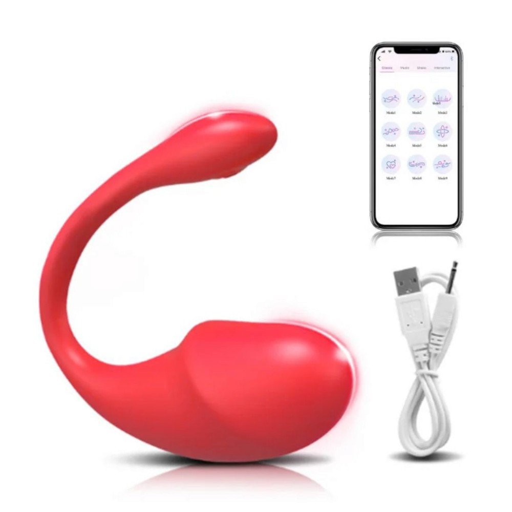 Вагинальное яйцо дистанционное управление "Egg Vibrator", 9 режимов вибрации, красный - зображення 1