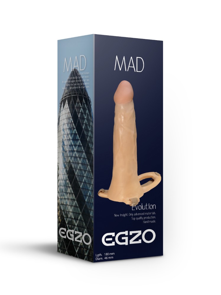 Фаллопротез поясной EGZO (пустотелый страпон) (18 см х 4,6 см) - зображення 1