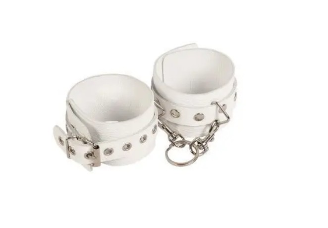Наручники Leather Restraints Hand Cuffs, White - зображення 1