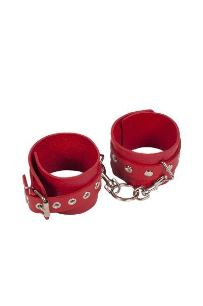 Наручники Leather Restraints Hand Cuffs, Red - зображення 1