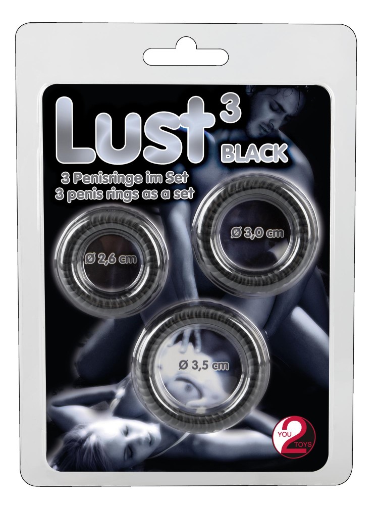 Набор эрекционных колец Lust цвет черный - зображення 1