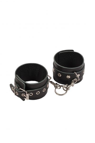 Наручники Leather Restraints Hand Cuffs, Black кожа - зображення 1
