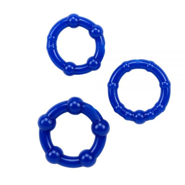 Набор эрекционных колец Beaded Cock Rings, Blue - зображення 1