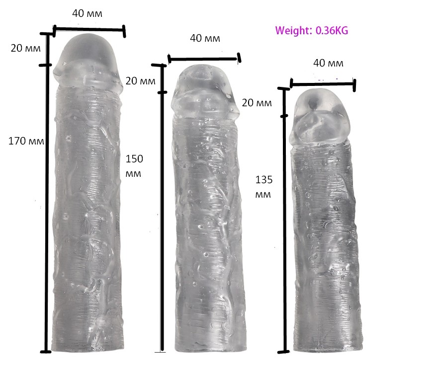 Набор насадок " Textured Penis Sleeves", цвет бесцветный - зображення 1