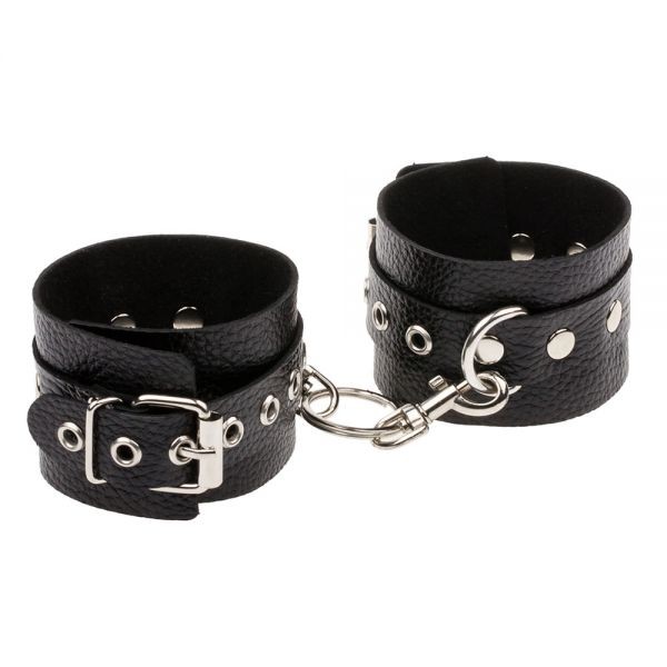 Наручники Leather Double Fix Hand Cuffs, Black - зображення 1