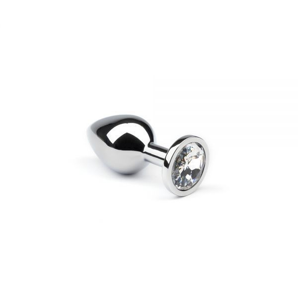 Анальная пробка со стразом Silver Diamond, S - зображення 1