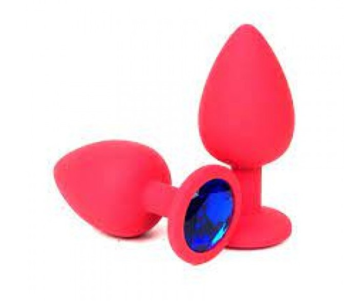 Анальная пробка, Red Silicone, Sapphire M - зображення 1
