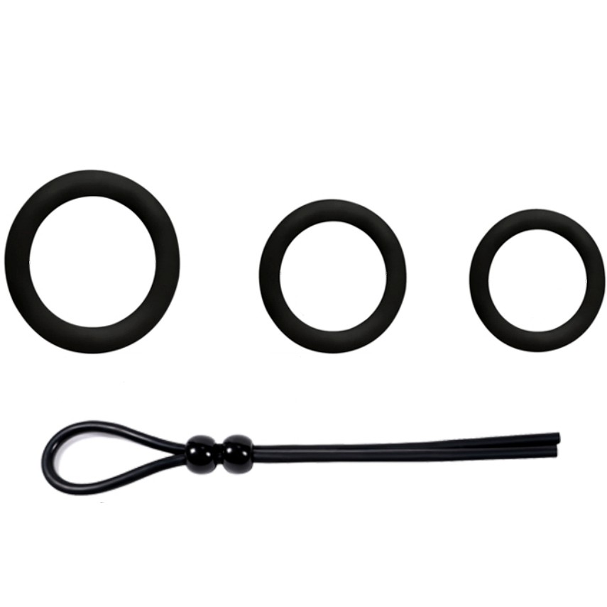 Набор эрекционных колец Black Ring Set цвет черный - зображення 1