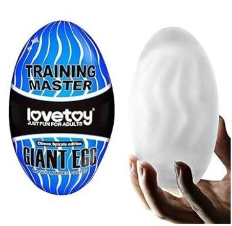 Мастурбатор LoveToy Traning Master Giant Egg Masturbator Blue без вибрации - зображення 1